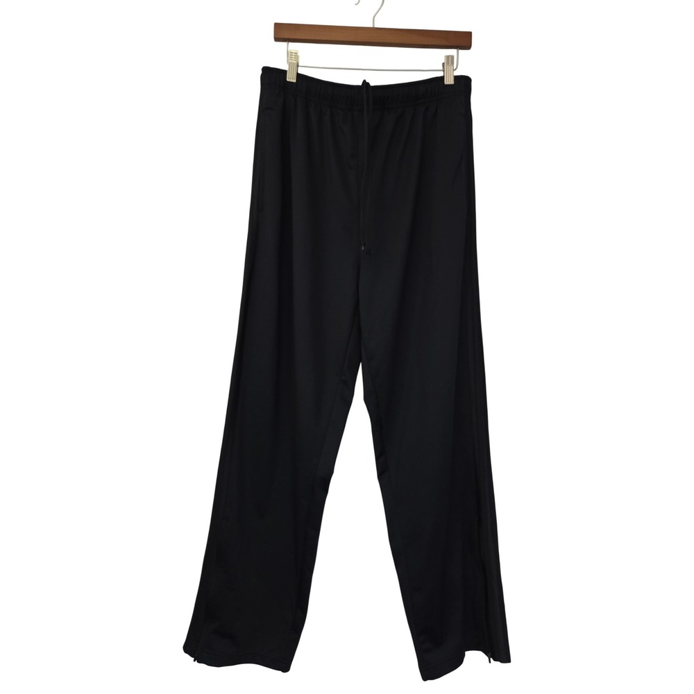 Tek Gear Track Pants Zip Leg Side Stripe Athletic Men Size M Black